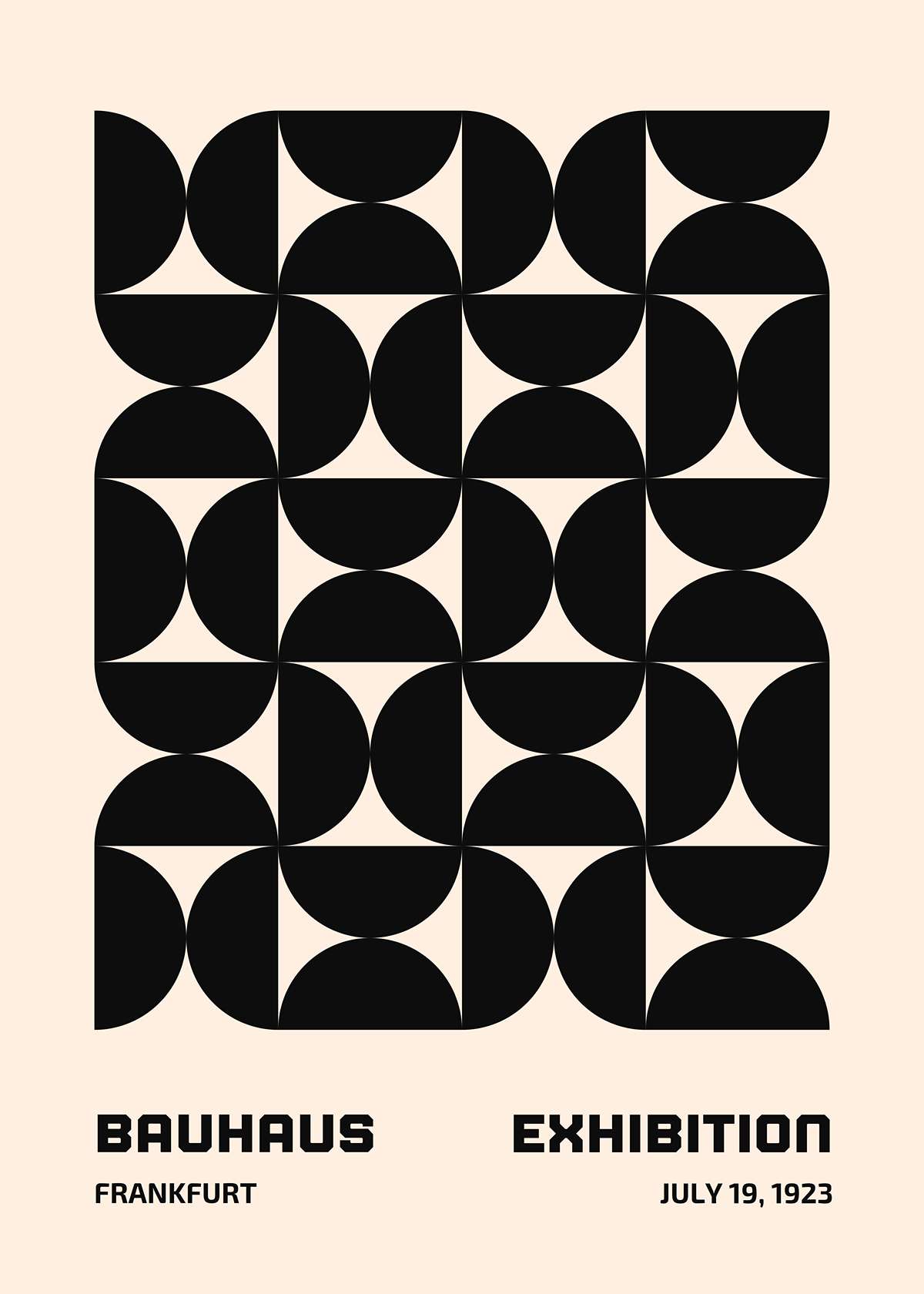 Bauhaus Black Pinwheel Grid
