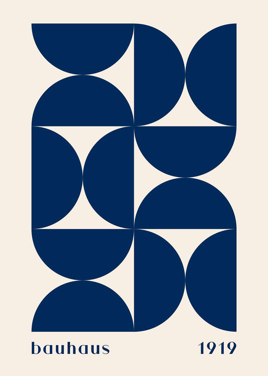 Bauhaus Navy Pinwheel on Cream