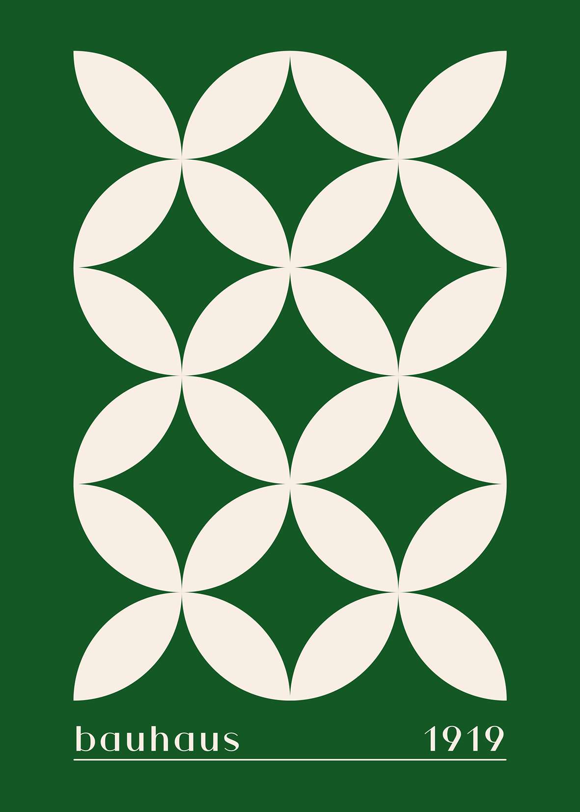Bauhaus Cream Bloom on Green