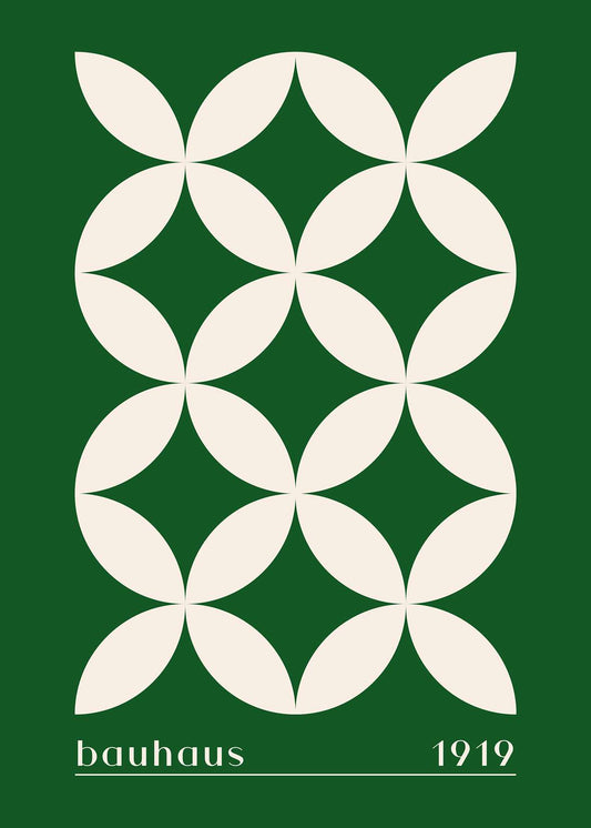 Bauhaus Cream Bloom on Green