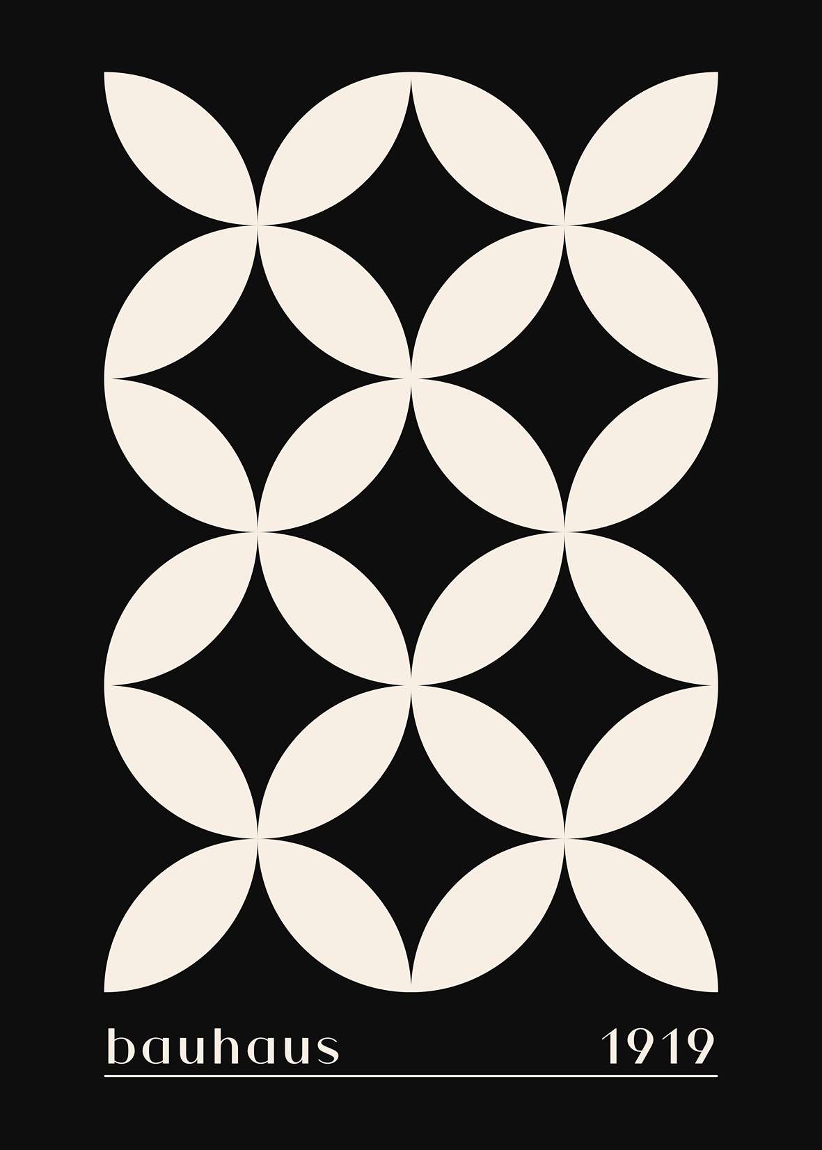 Bauhaus Cream Bloom on Black