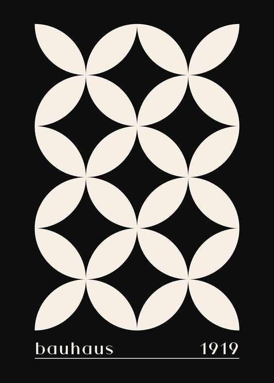 Bauhaus Cream Bloom on Black