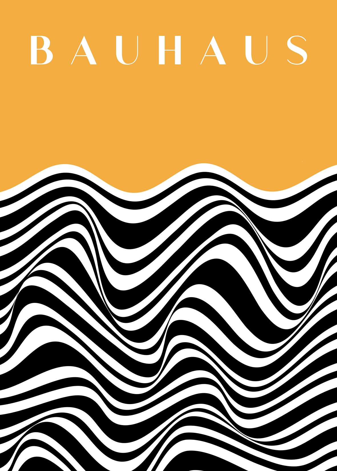 Bauhaus Orange Horizon Waves