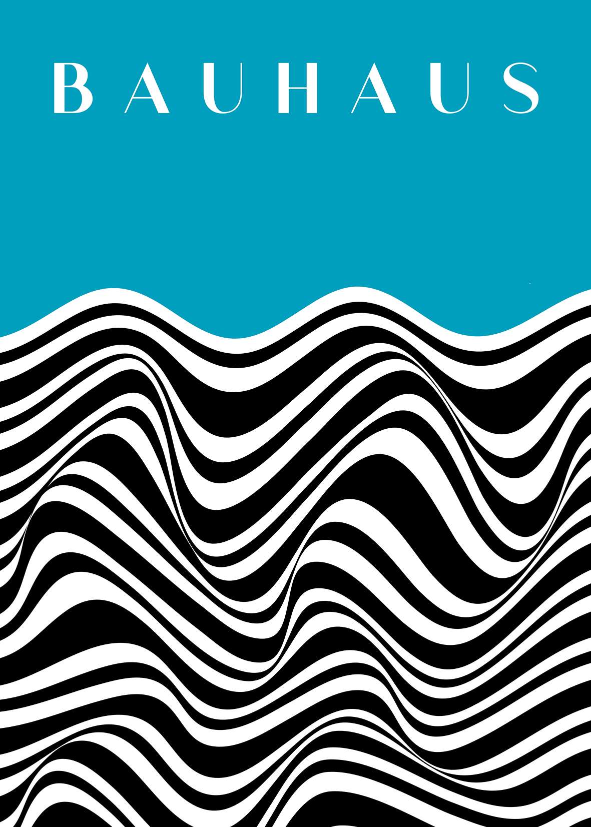 Bauhaus Teal Horizon Waves