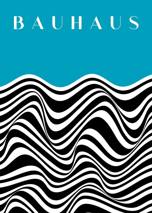 Bauhaus Teal Horizon Waves
