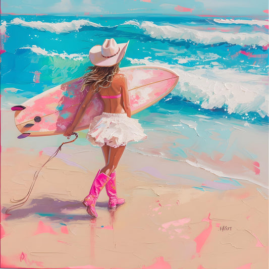 Surfer Girl in Cowboy Boots