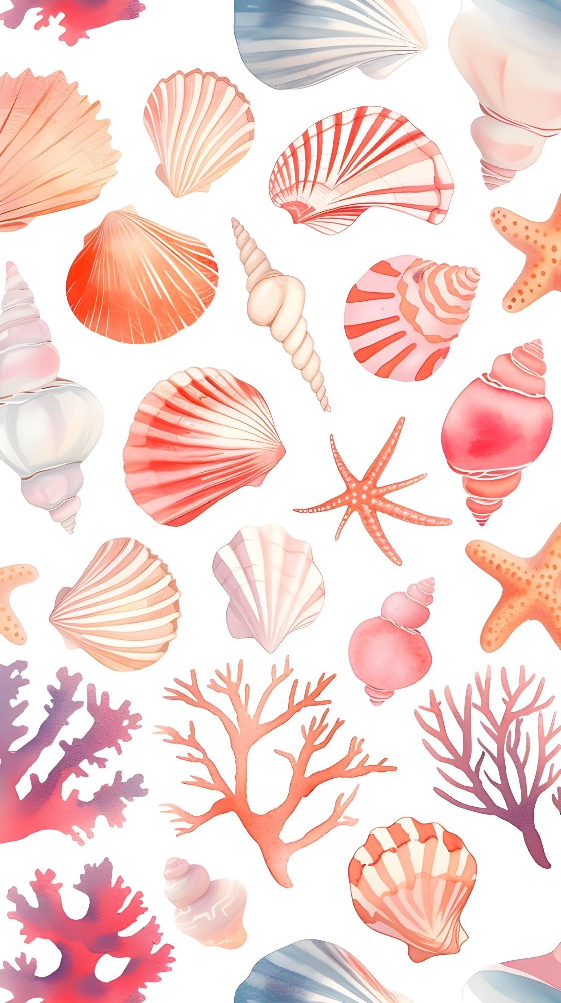 Coral and Shell Pattern