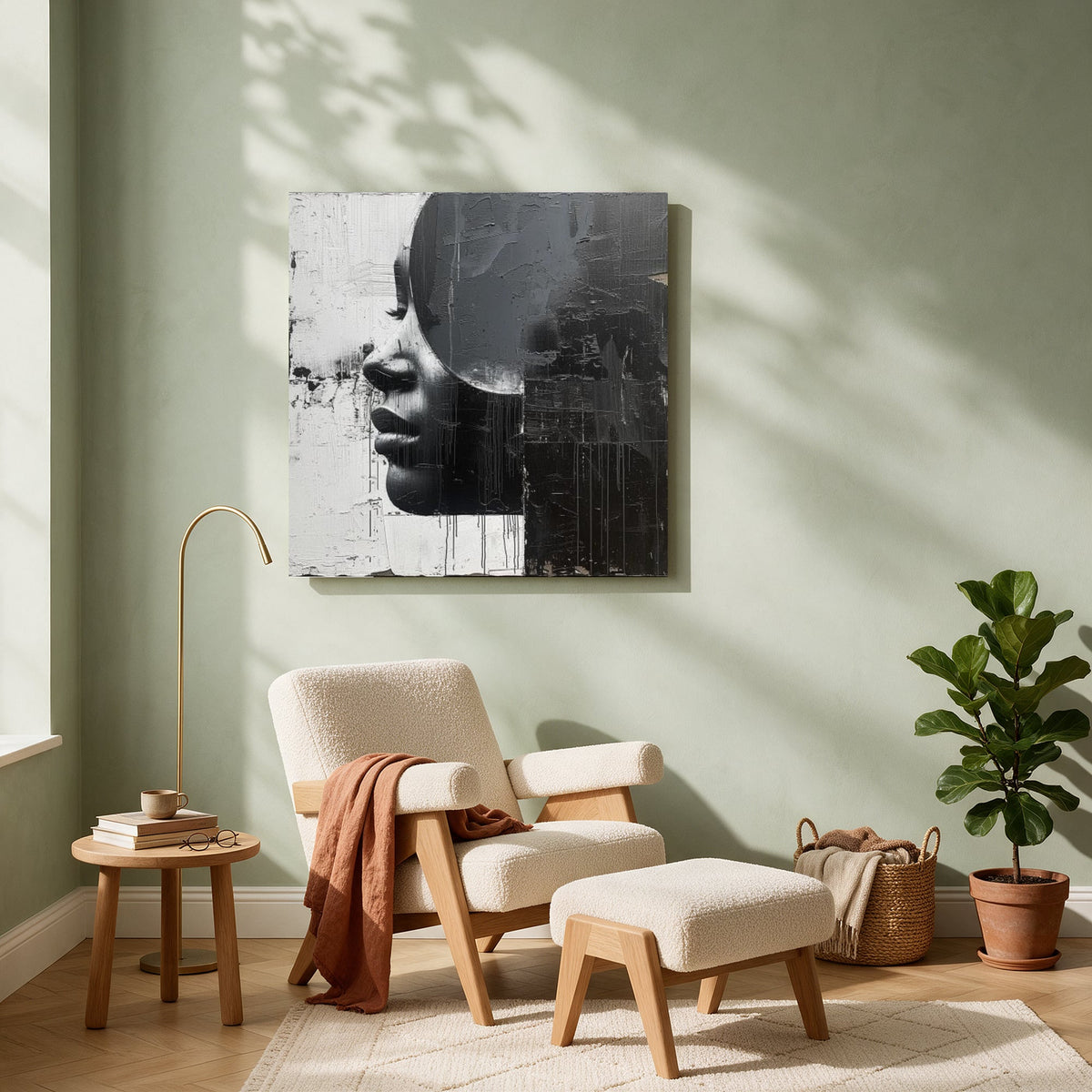 Painted Profile in Black — Square living room