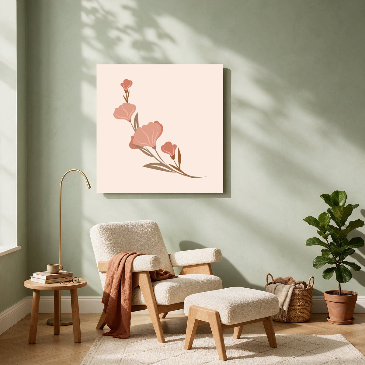 Peach Blossom Stem — Square living room