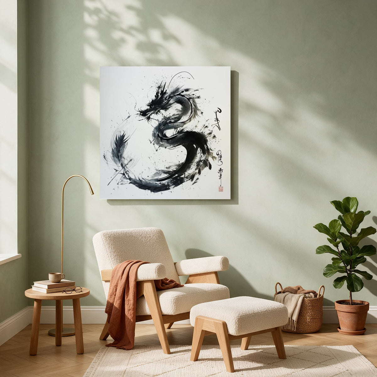 Ink Dragon — Square living room