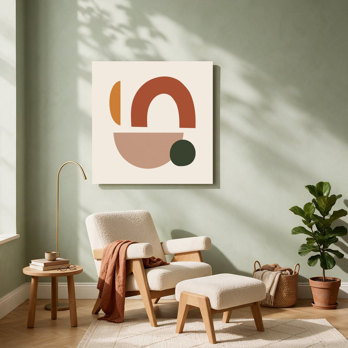 Terracotta Arches and Shapes — Square living room