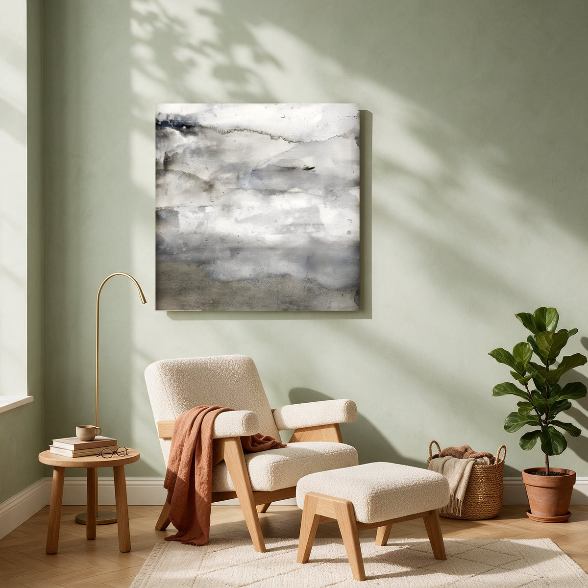 Stormy Horizon Wash — Square living room