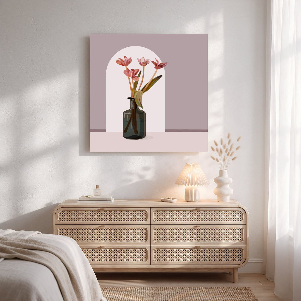 Tulips in an Arched Niche — Square Bedroom