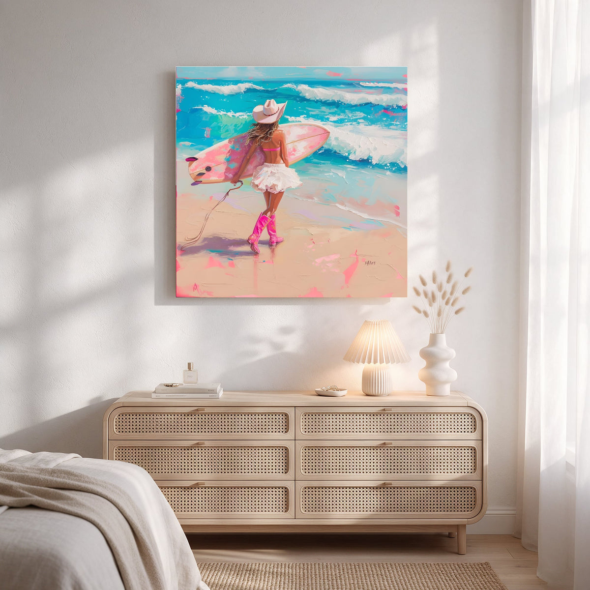 Surfer Girl in Cowboy Boots — Square Bedroom