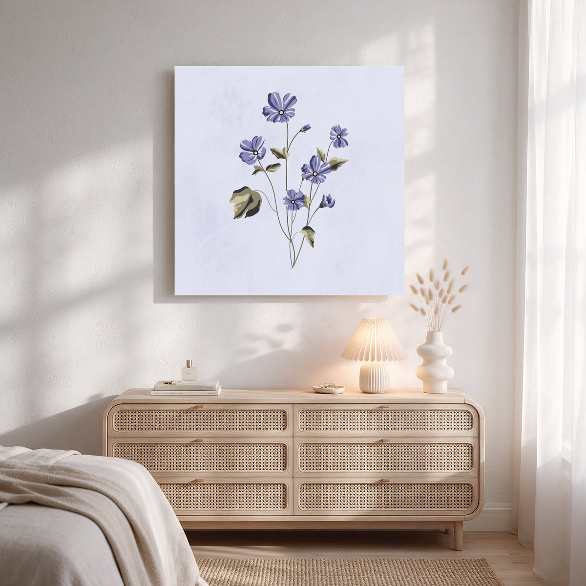 Lilac Wildflower Bouquet — Square Bedroom