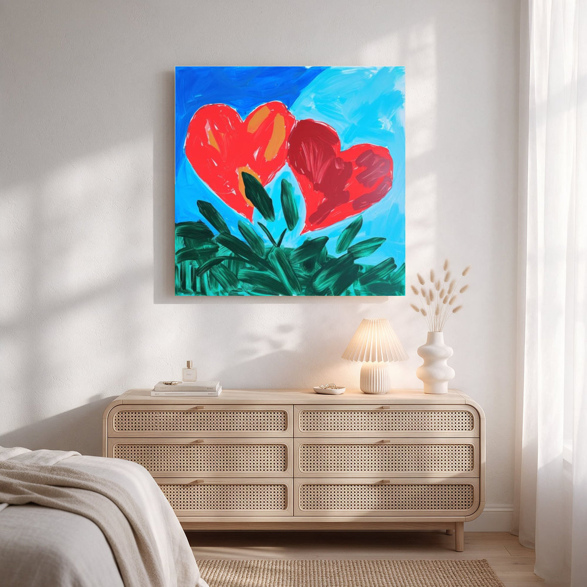 Hearts in Blue Sky — Square Bedroom