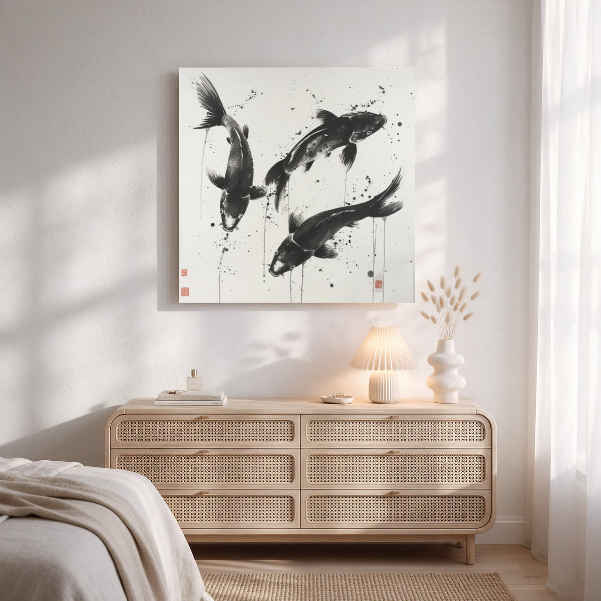 Koi in Ink — Square Bedroom