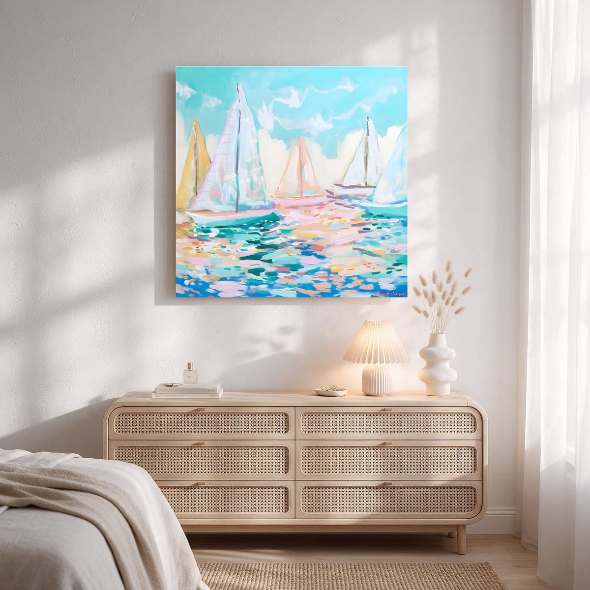 Painterly Sailboats — Square Bedroom