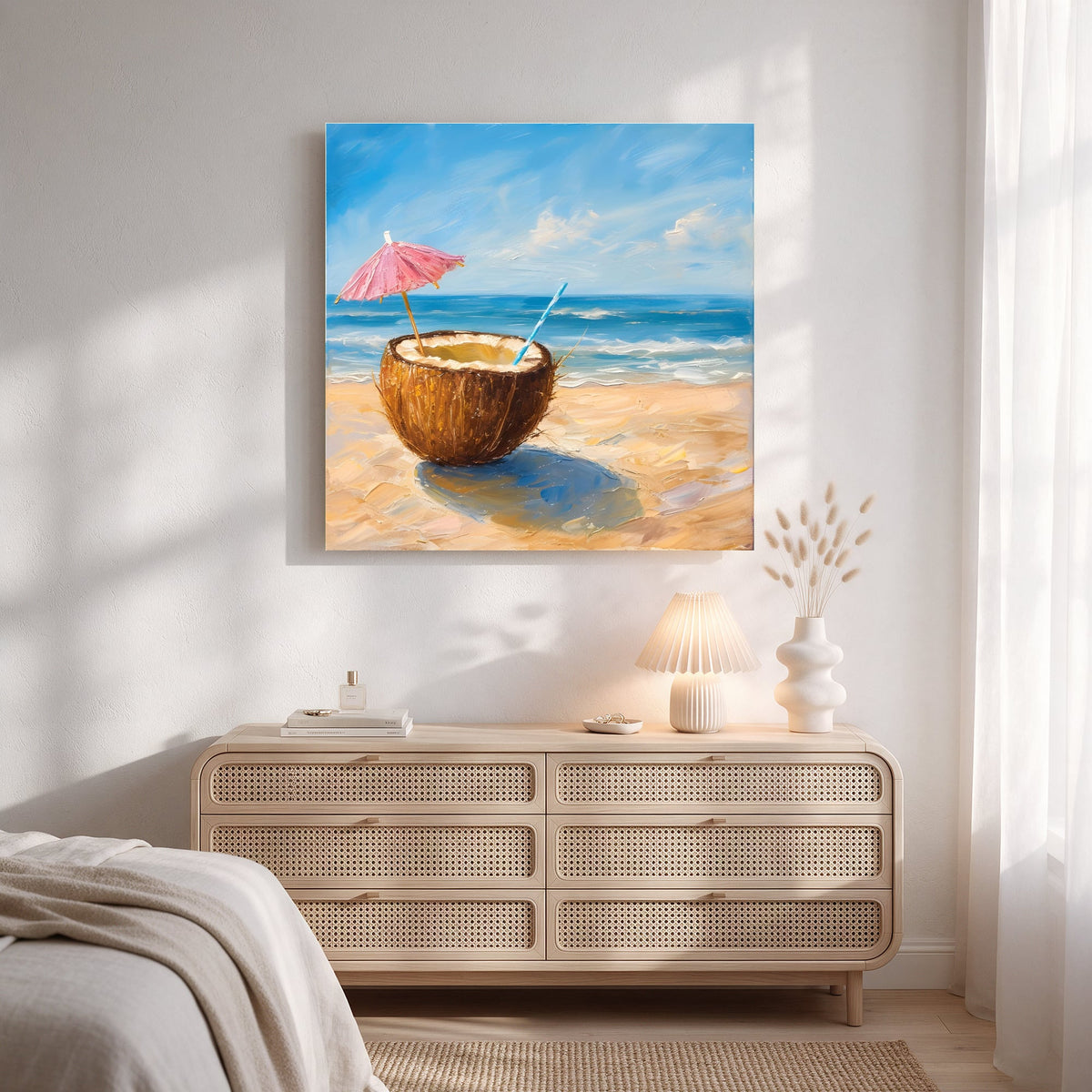 Coconut Cocktail on the Beach — Square Bedroom