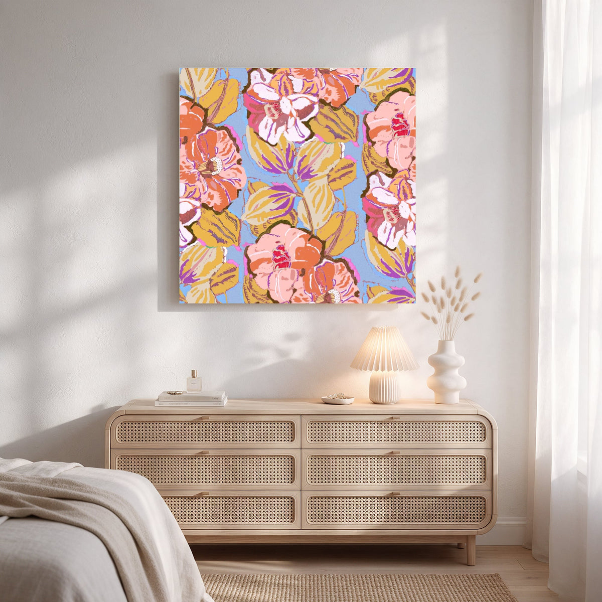 Camellia Print — Square Bedroom