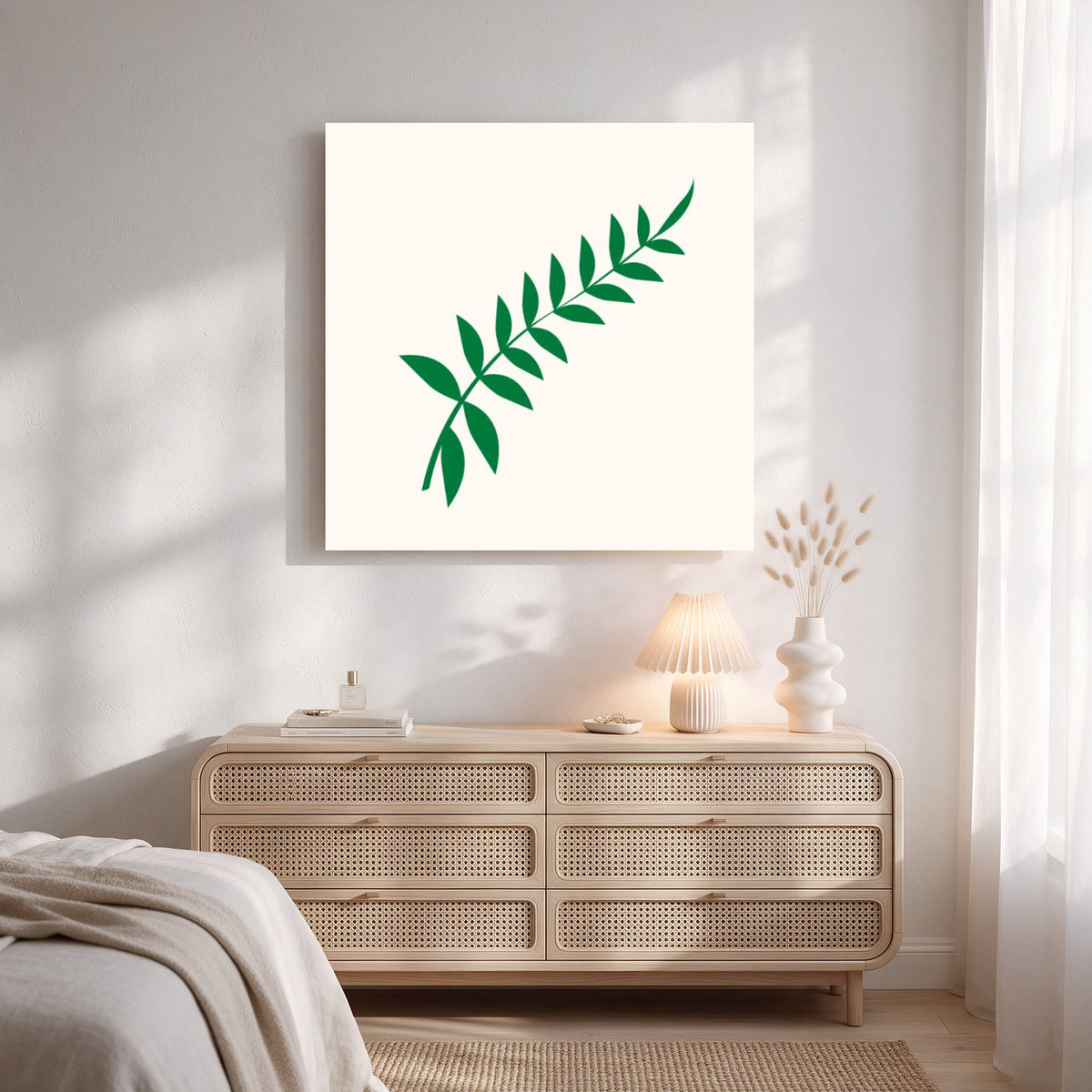 Emerald Fern Sprig — Square Bedroom