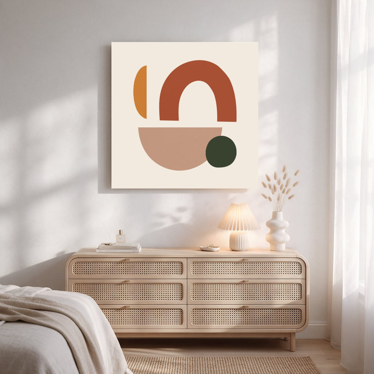 Terracotta Arches and Shapes — Square Bedroom