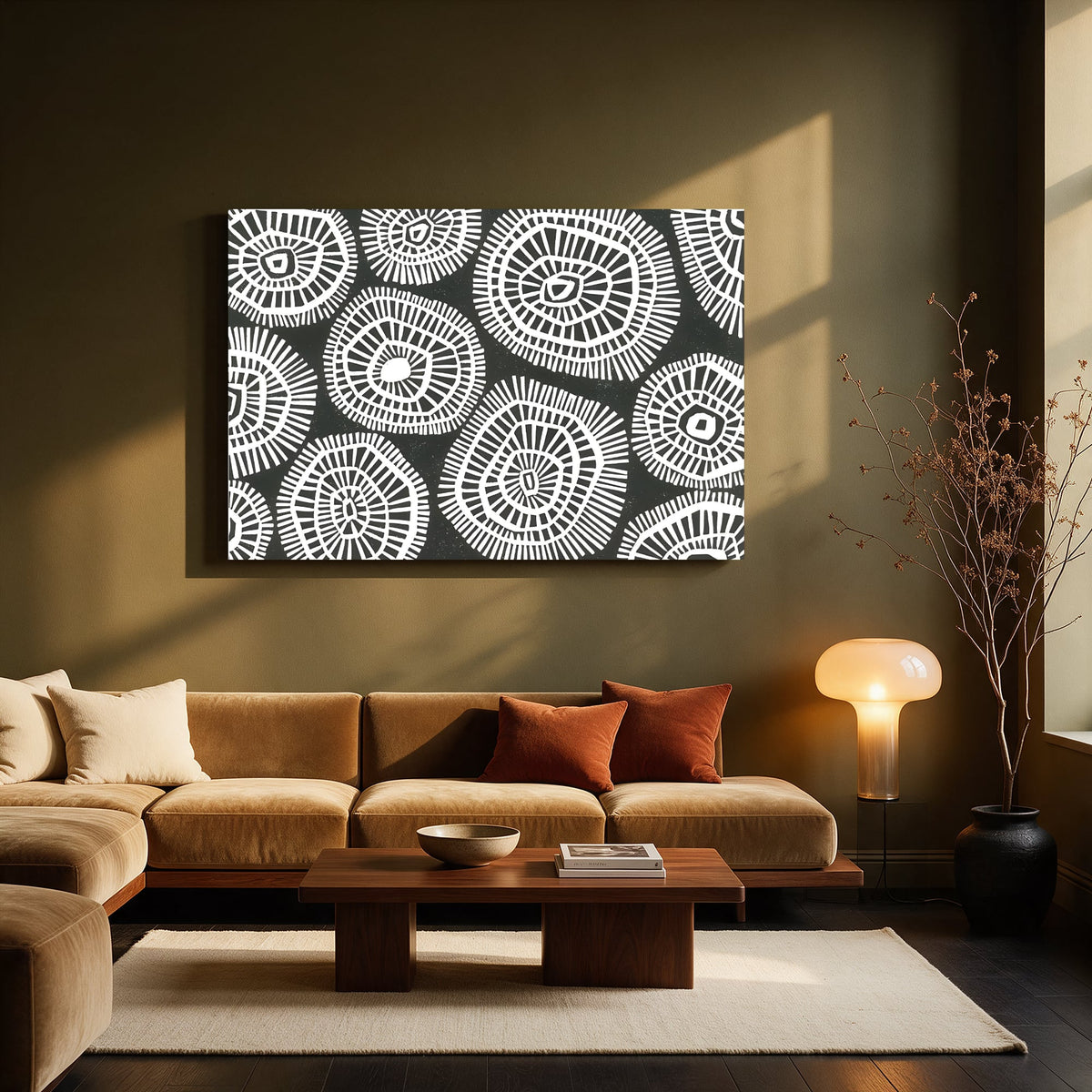 Radiant Ink Discs — Living room Landscape