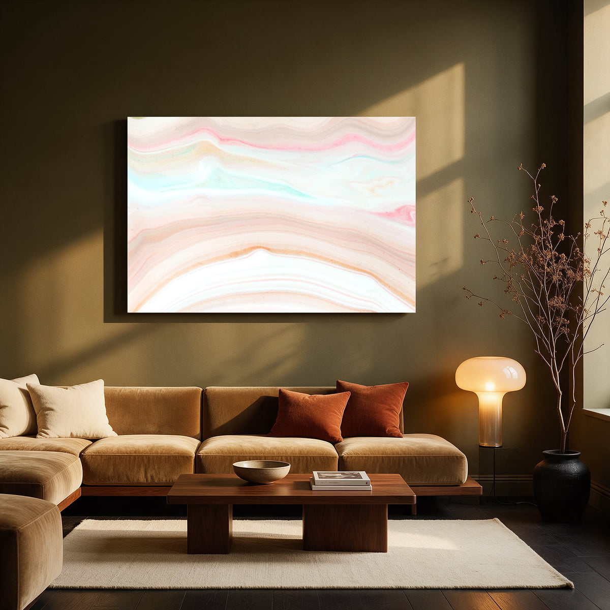 Pastel Marble Layers — Living room Landscape