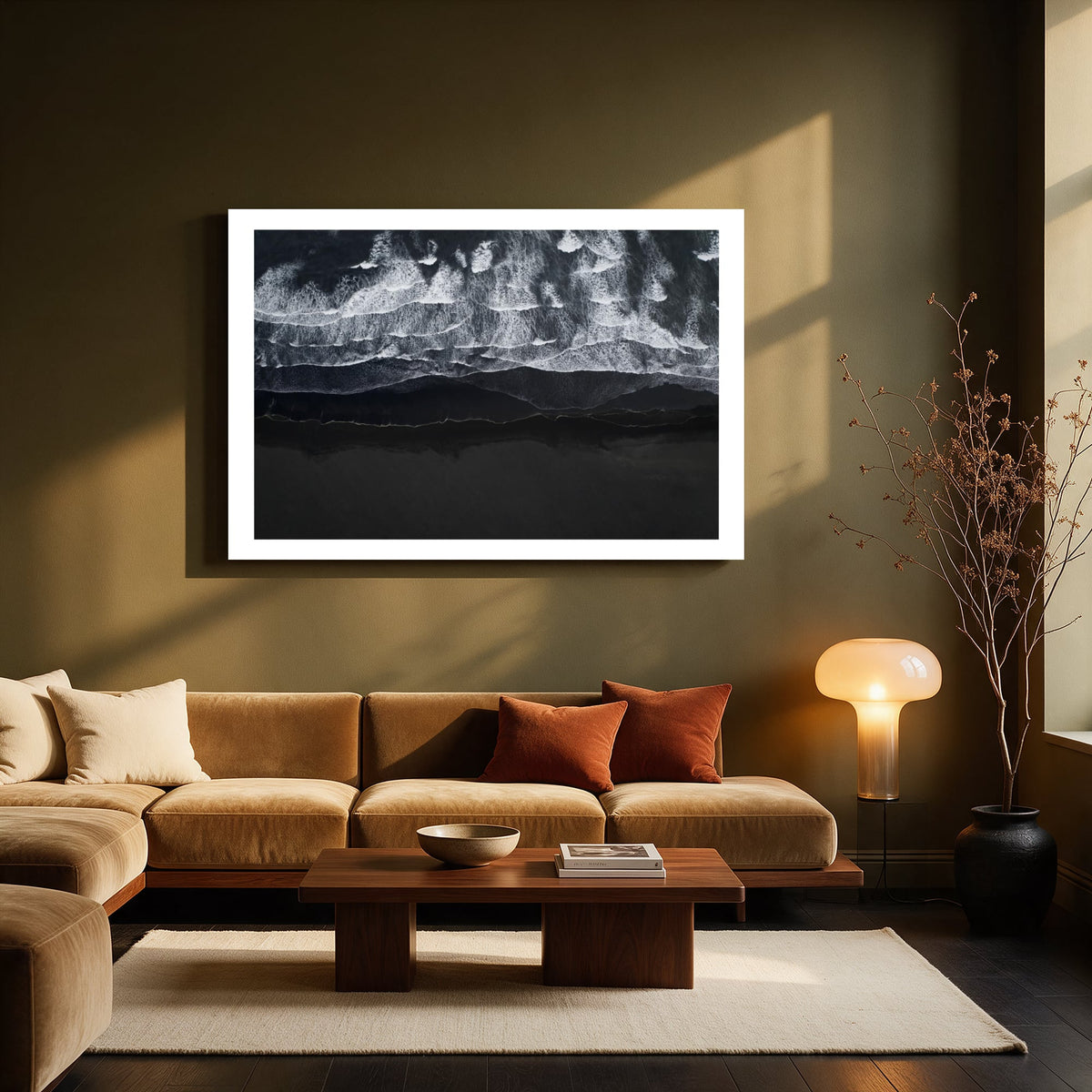 Black Sand Waves — Living room Landscape