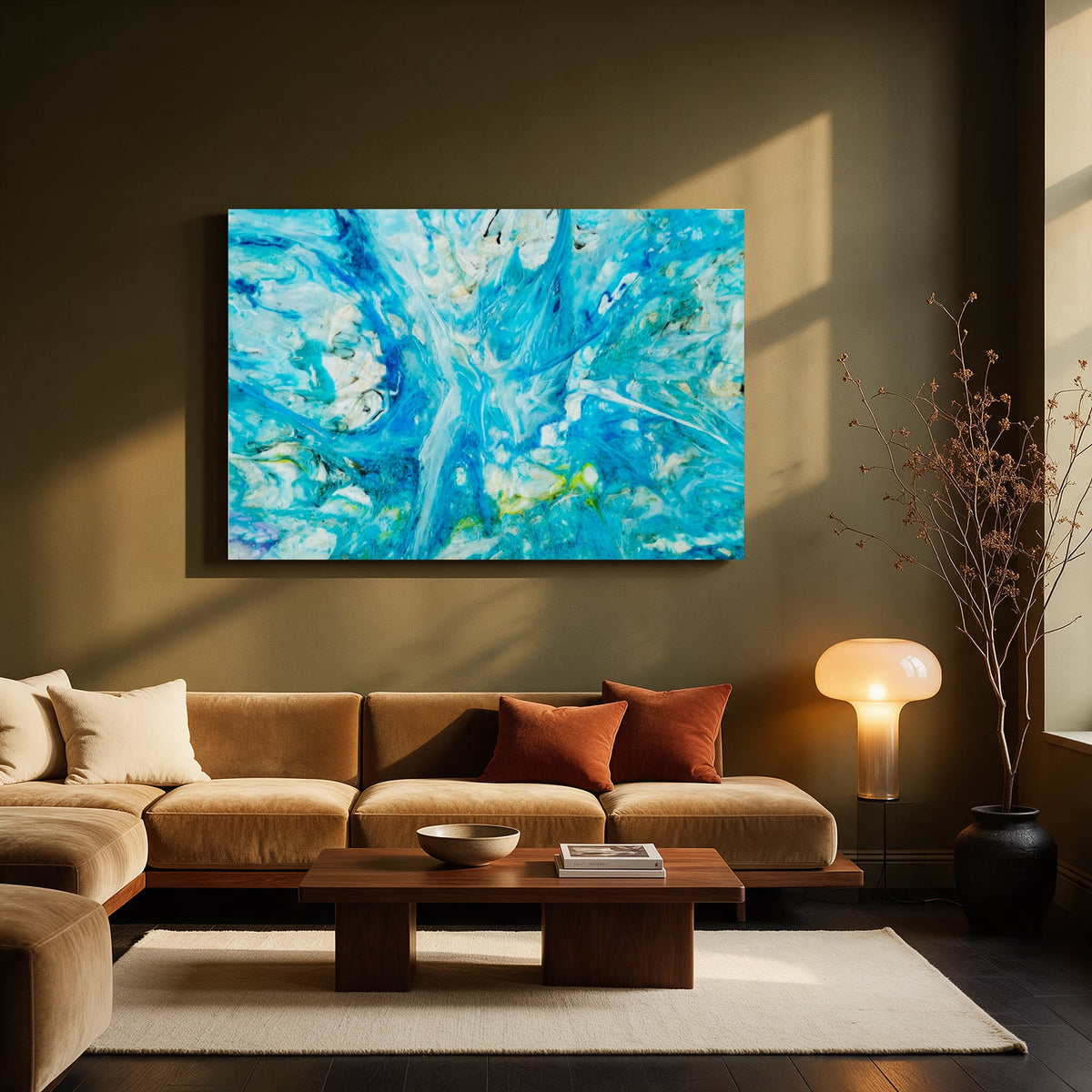 Turquoise Fluid Abstract — Living room Landscape