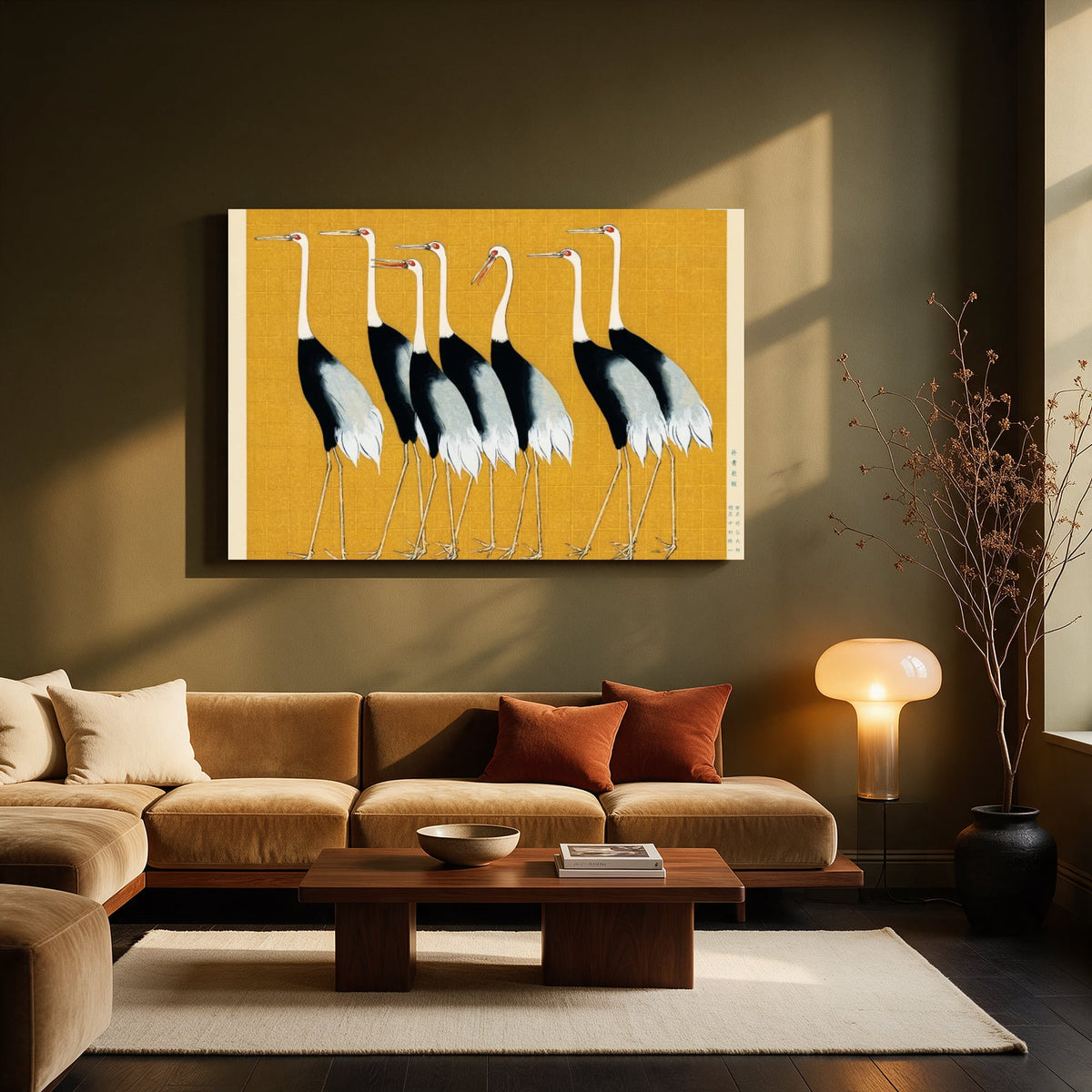 Crane Parade on Gold — Living room Landscape