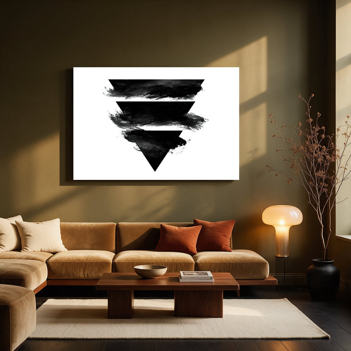 Stacked Ink Triangles — Living room Landscape