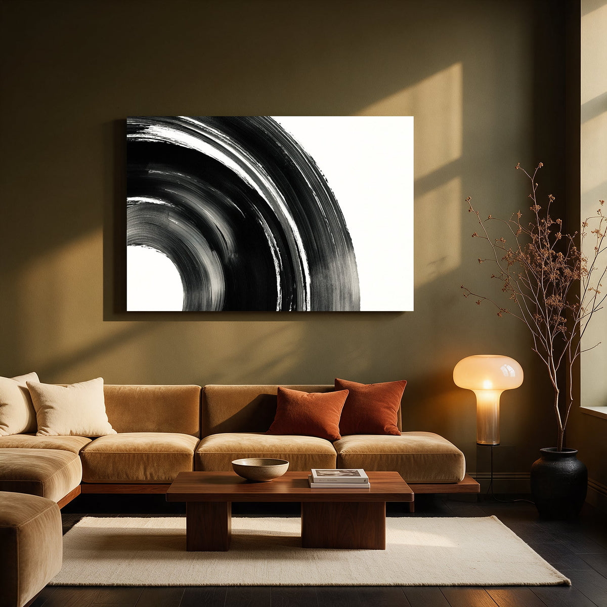 Ink Swirl Corner — Living room Landscape