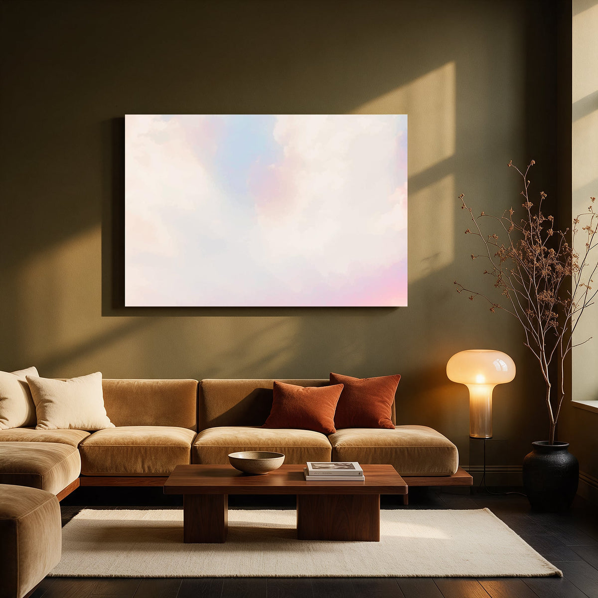 Pink and Blue Clouds Wash — Living room Landscape