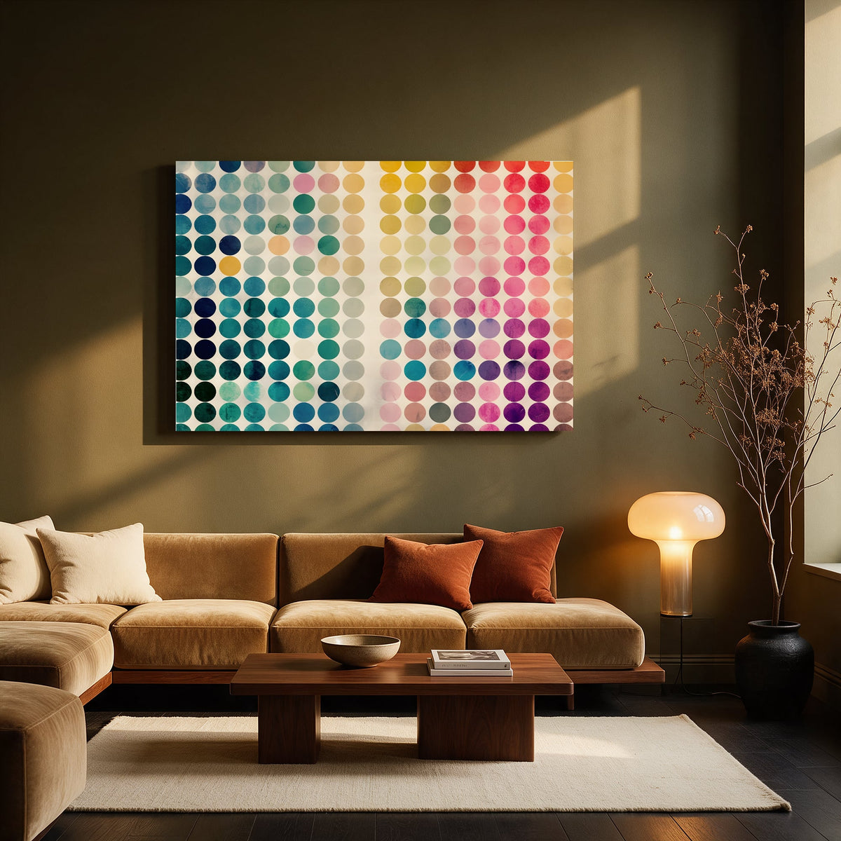 Golden Dot Grid — Living room Landscape