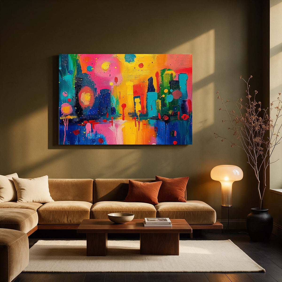 Jewel Tone Skyline — Living room Landscape