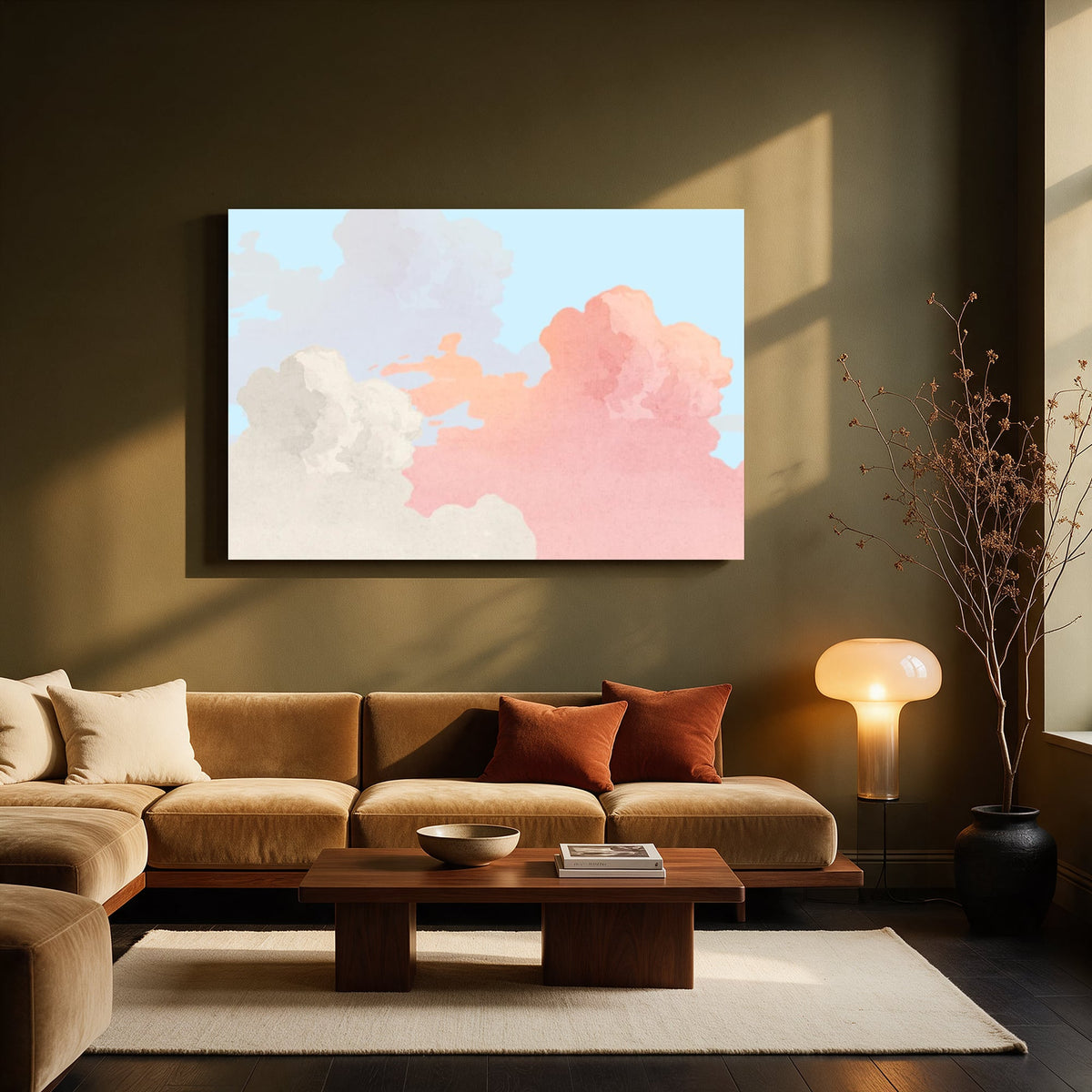 Pink and Blue Clouds — Living room Landscape