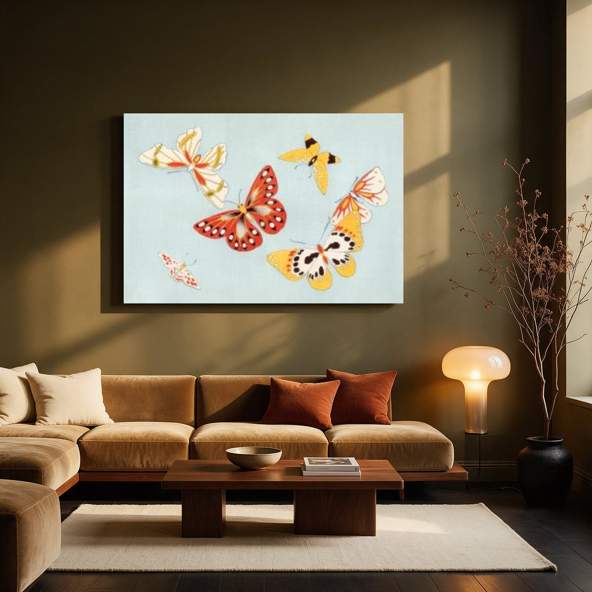 Butterflies on Duck Egg — Living room Landscape