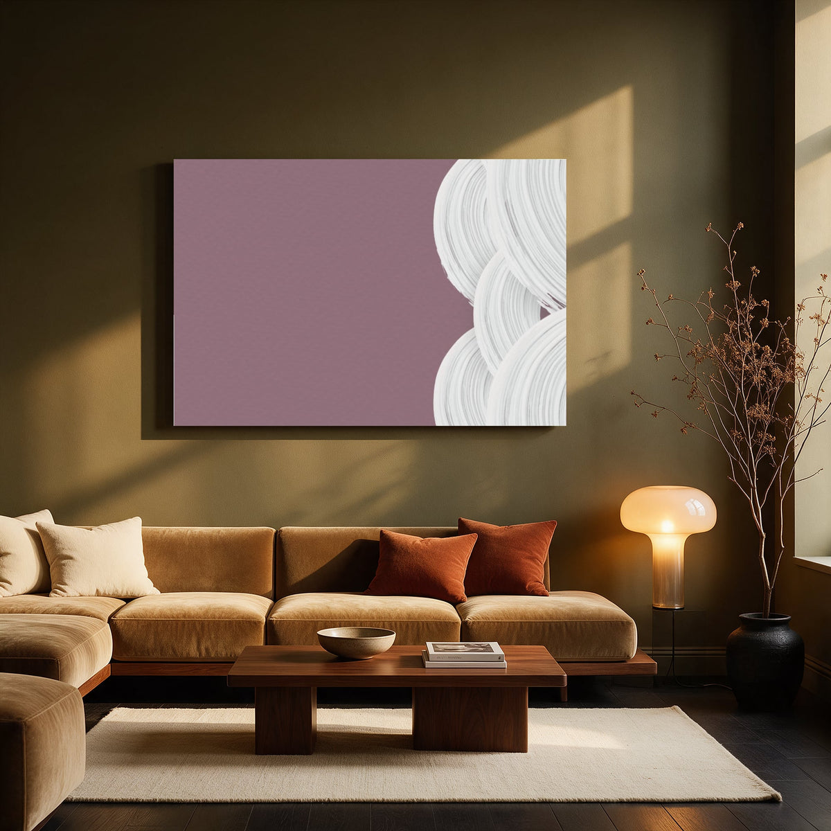 Mauve and White Brush — Living room Landscape