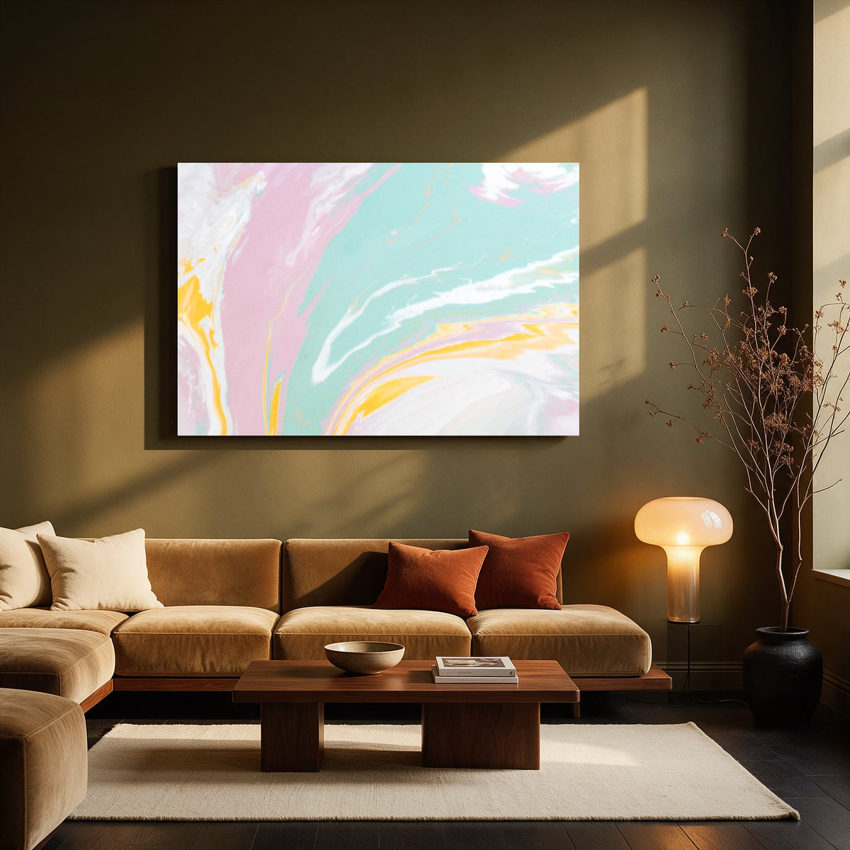 Pastel Paint Pour — Living room Landscape