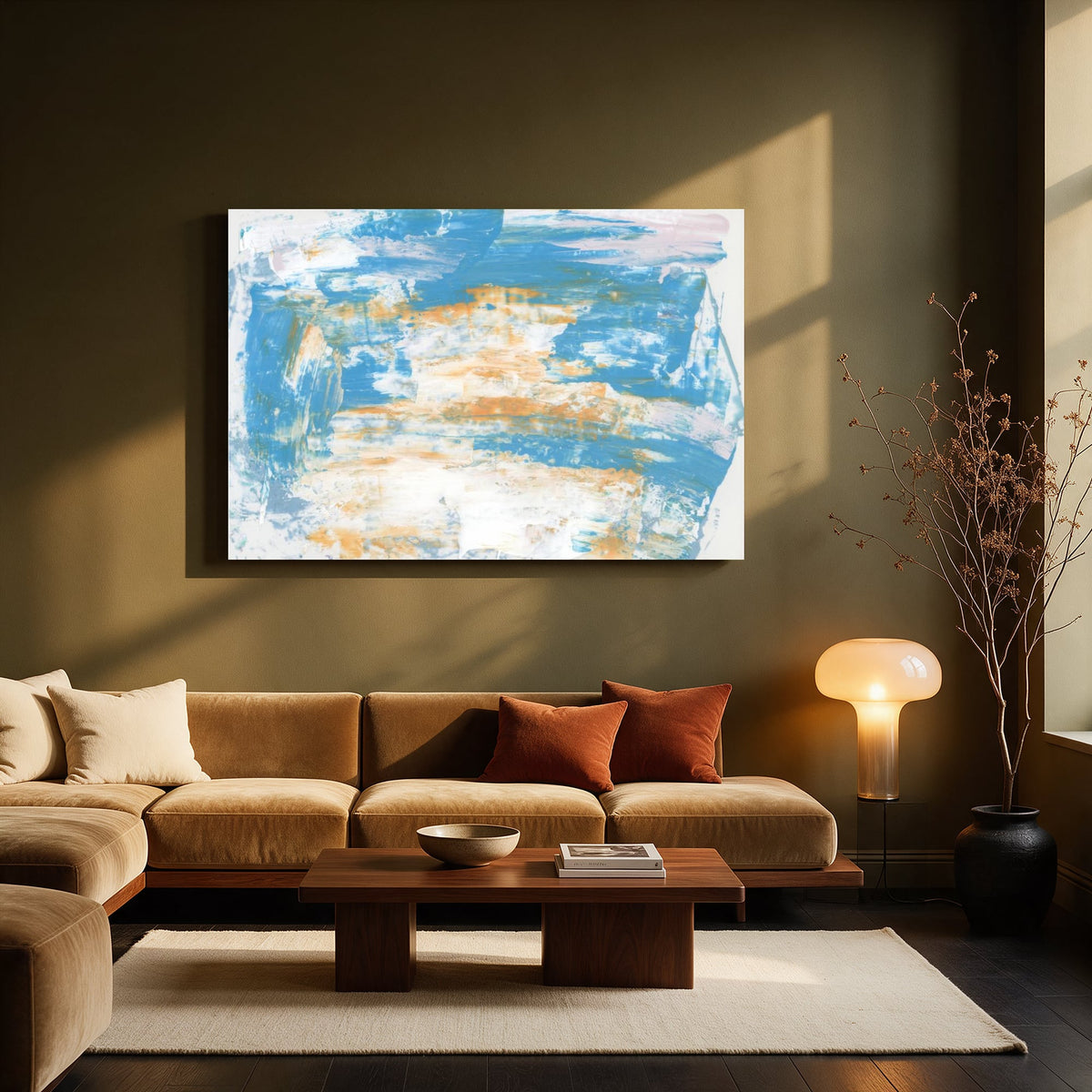 Blue and Sand Abstract — Living room Landscape