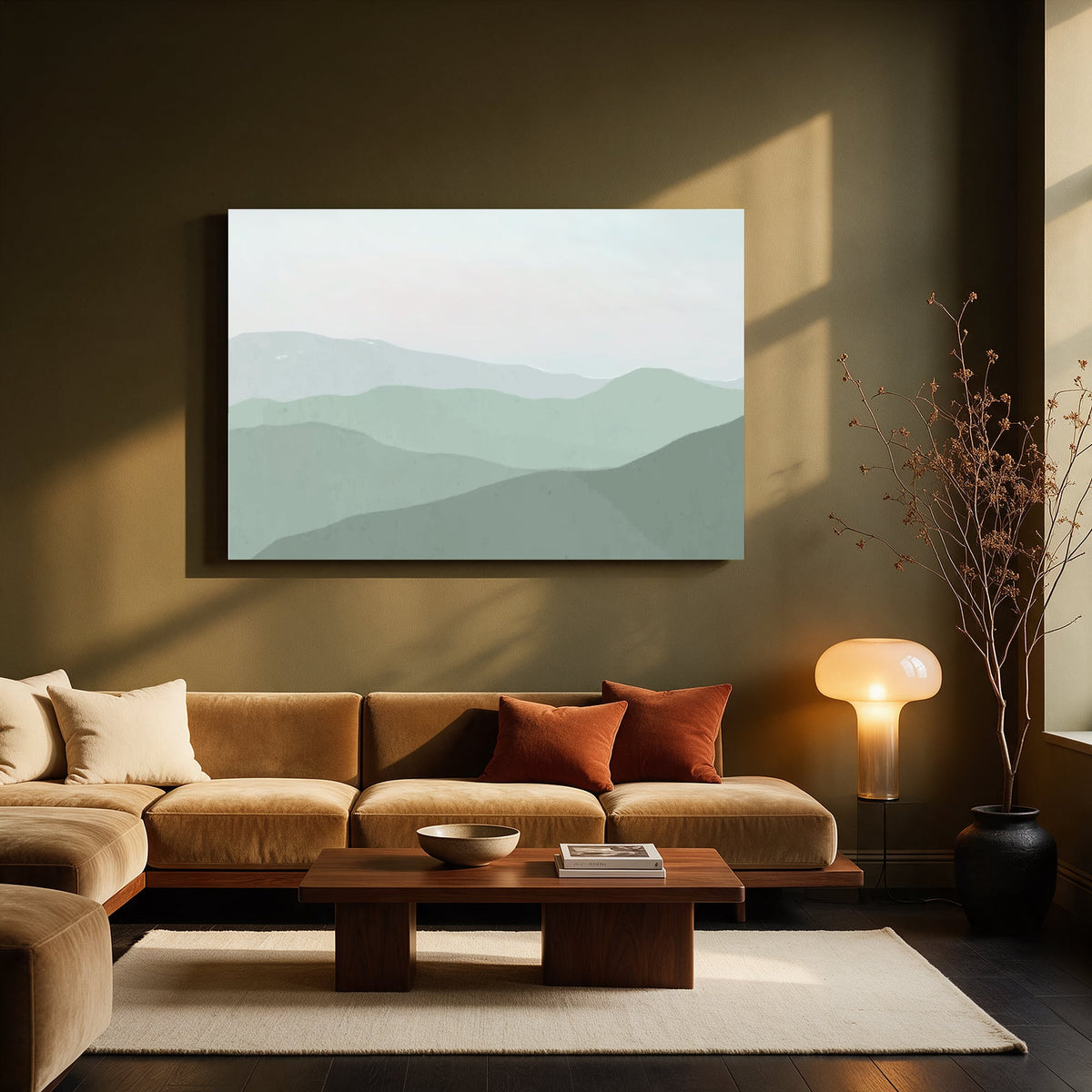 Sage Mountain Layers — Living room Landscape