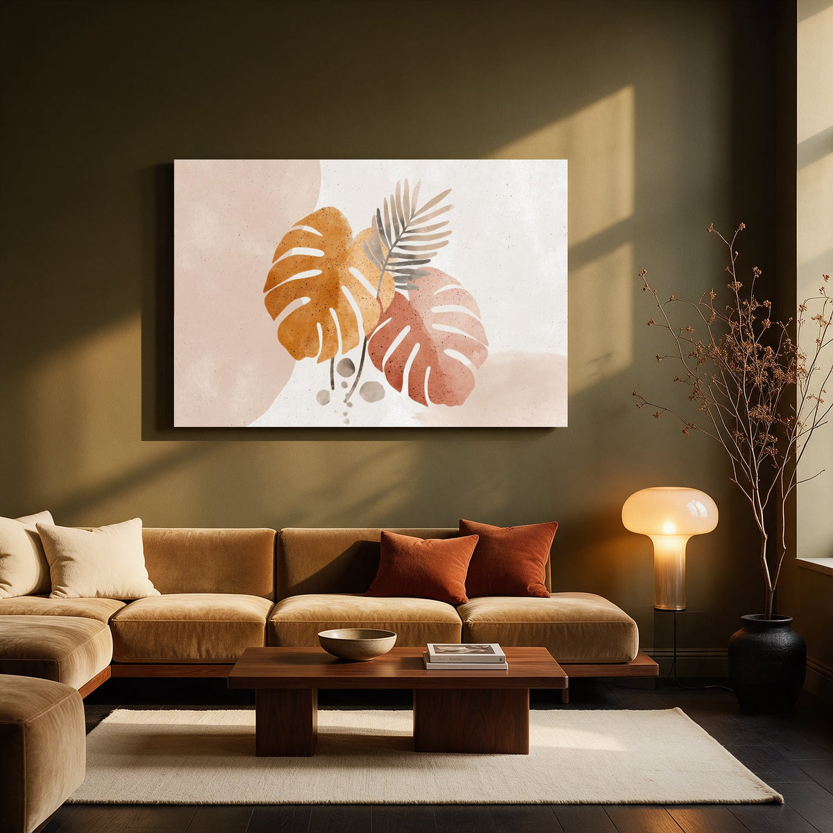 Mustard Tropical Leaves — Living room Landscape