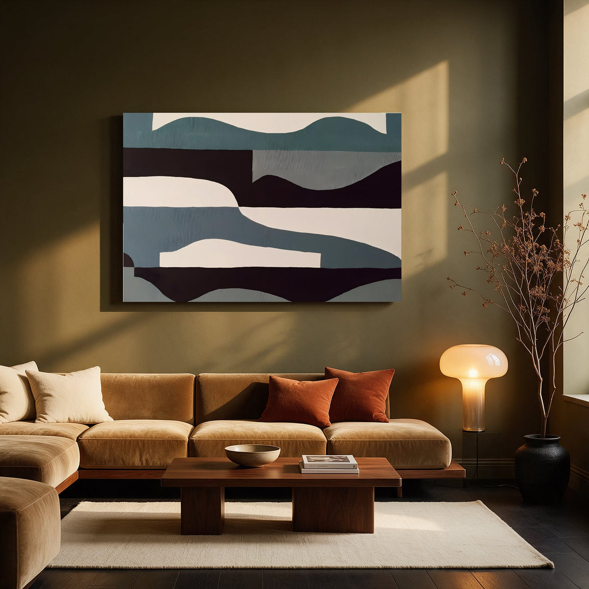 Teal and Black Landscape — Living room Landscape