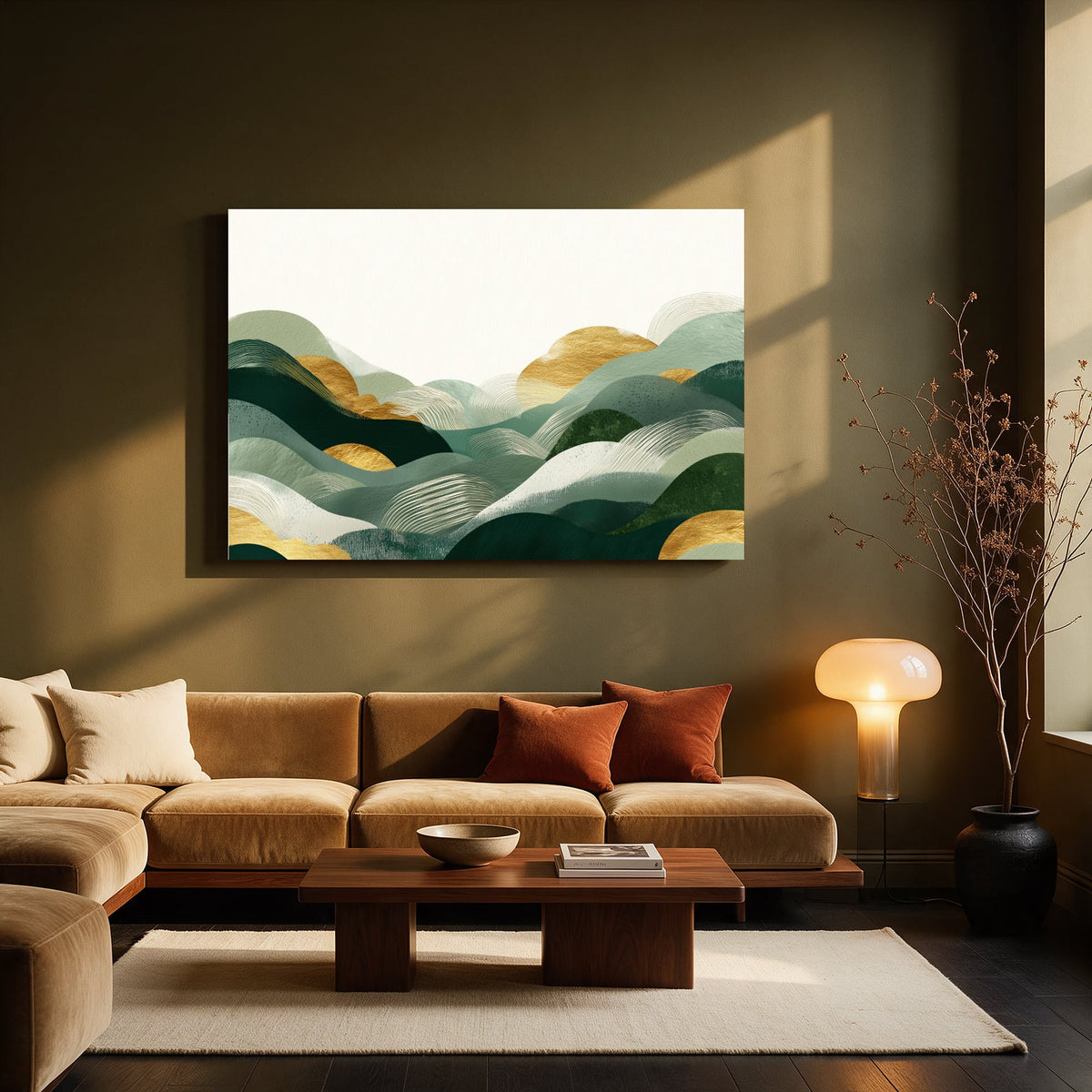 Emerald Mountain Layers — Living room Landscape