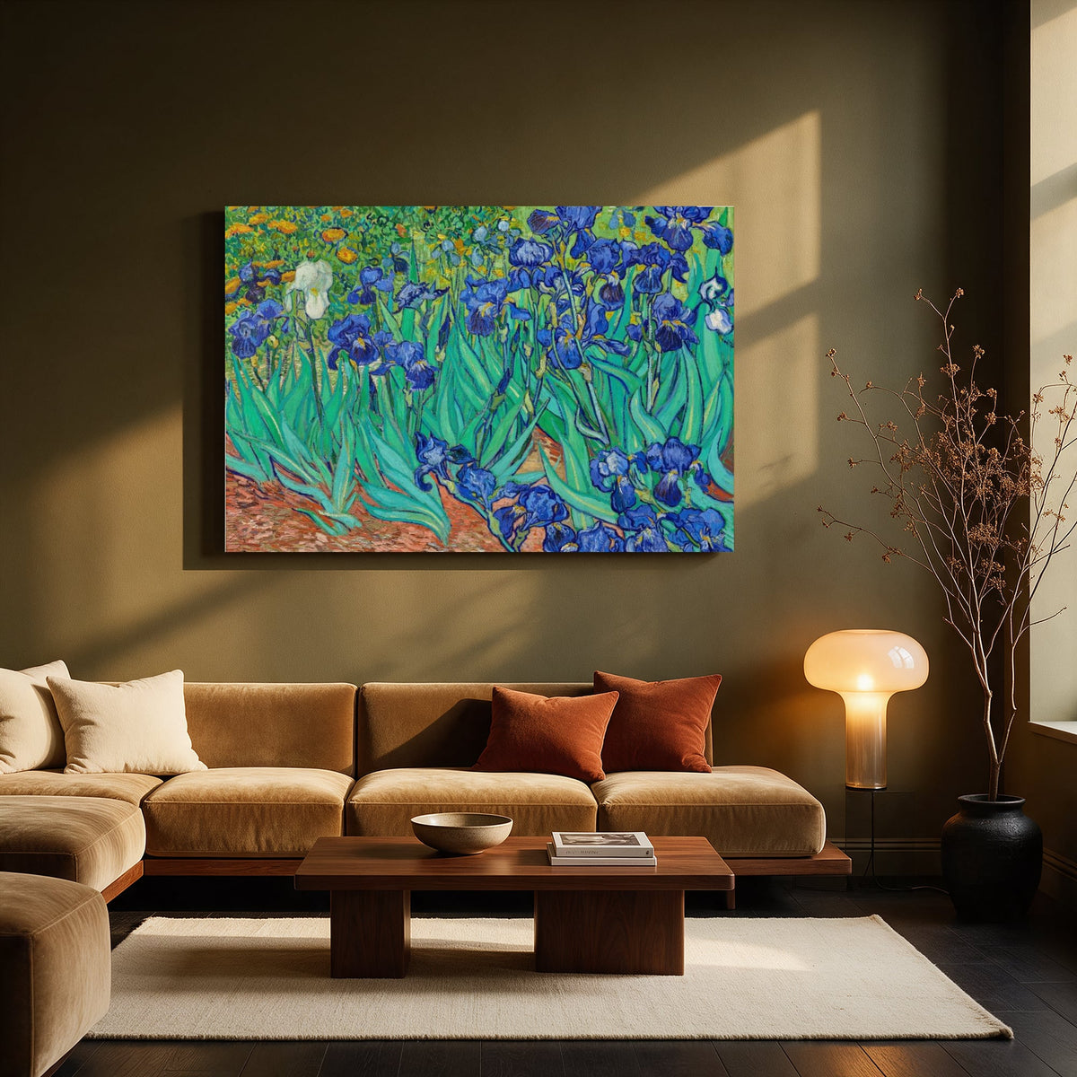Irises in the Garden — Living room Landscape