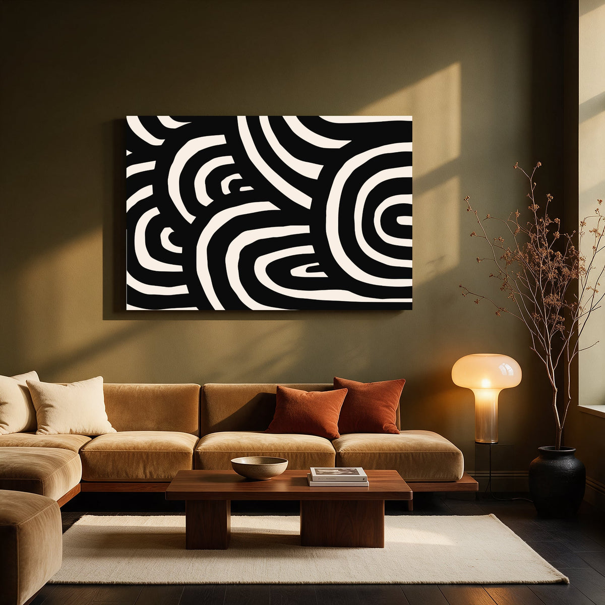 Swirling Loop Pattern — Living room Landscape