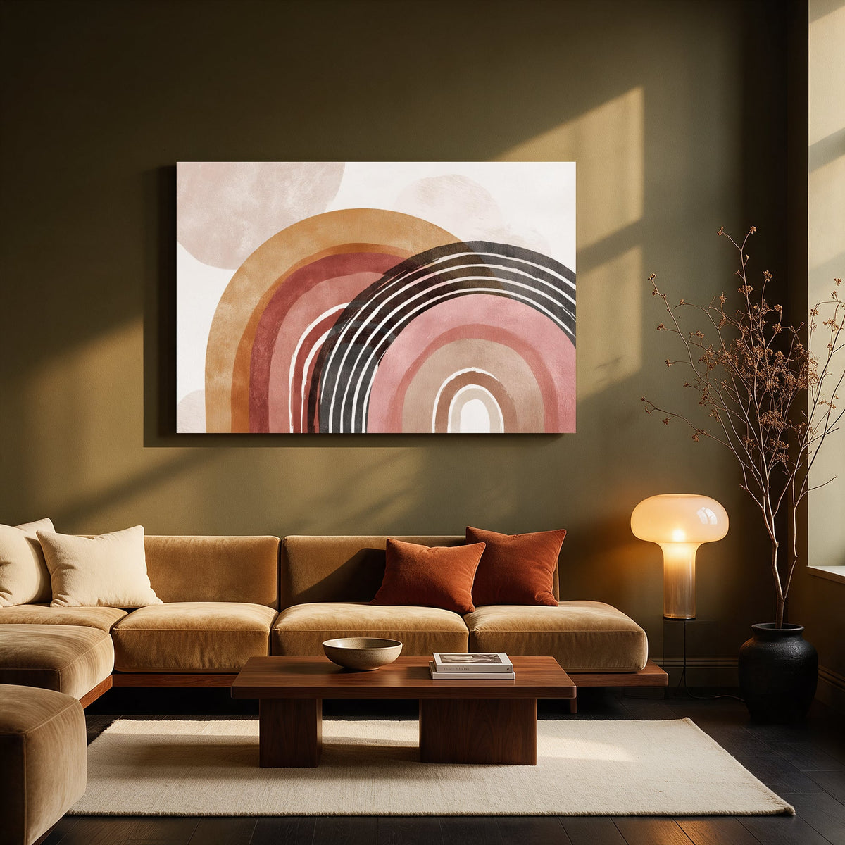 Rainbow Arch with Ink Lines — Living room Landscape