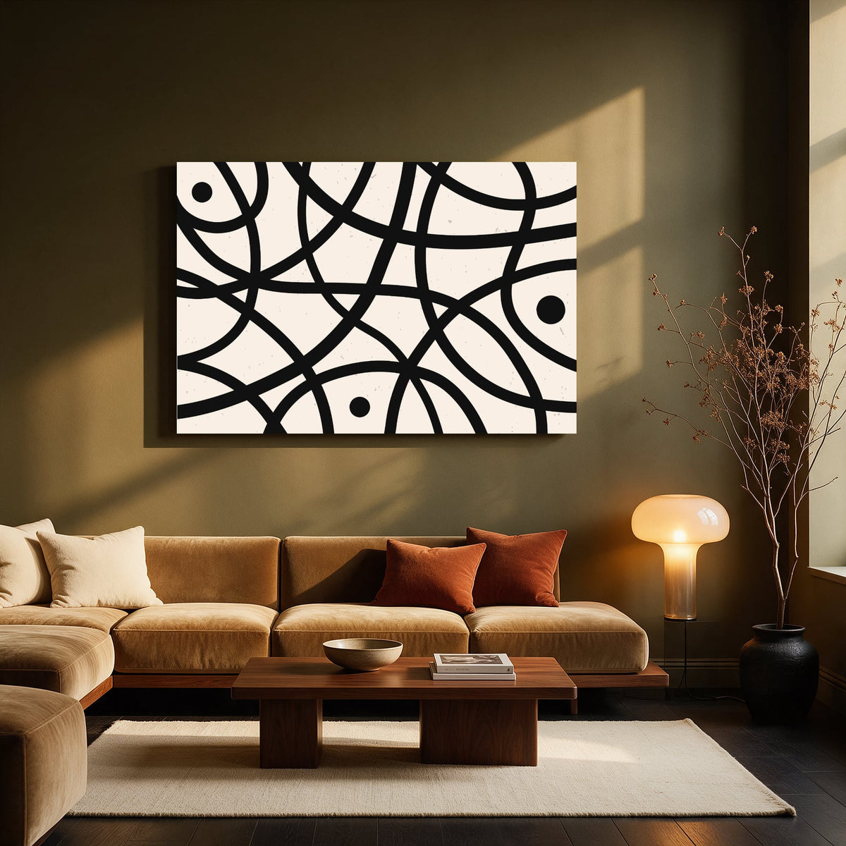 Crossing Curves Pattern — Living room Landscape