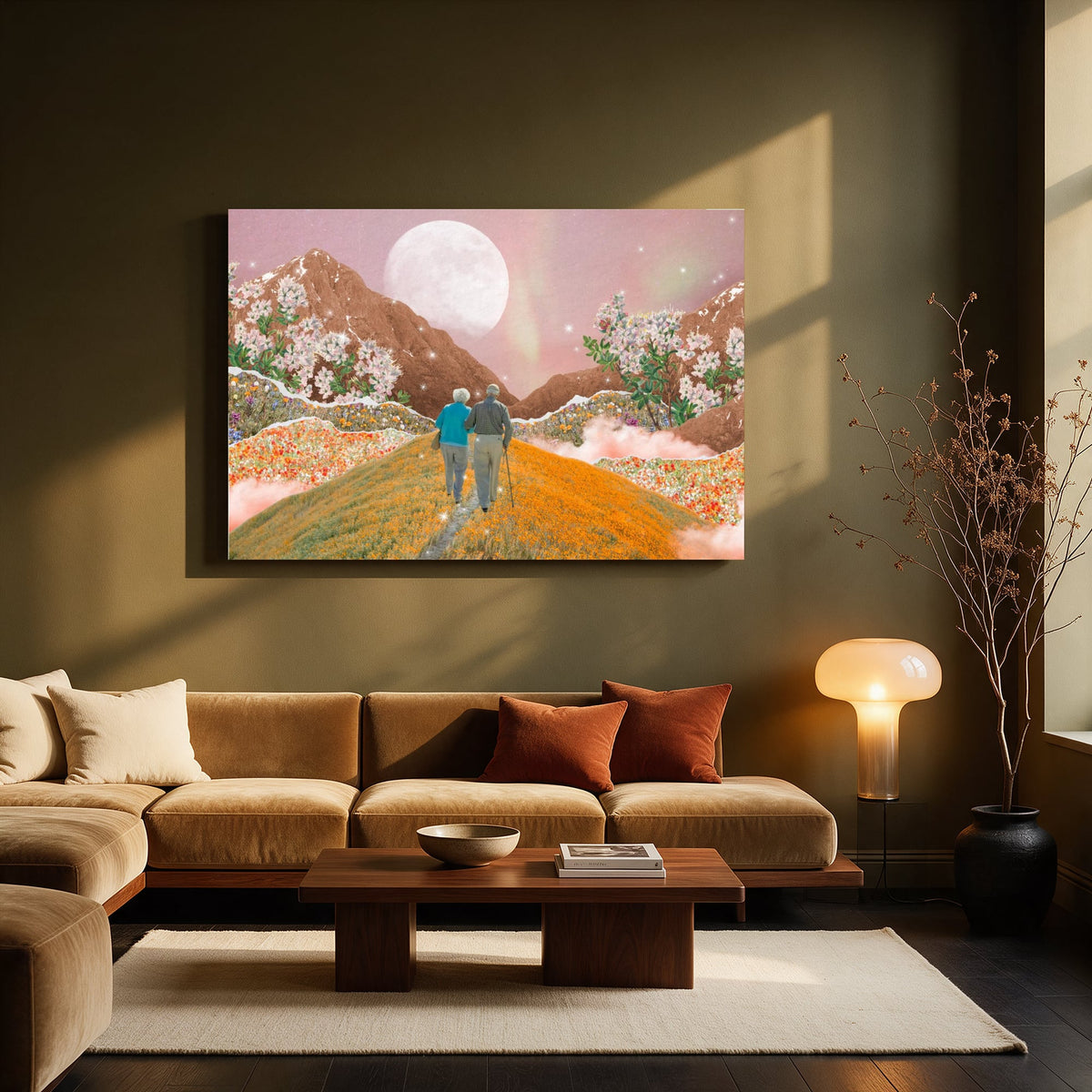 Moonlit Walk Between Blossoms — Living room Landscape